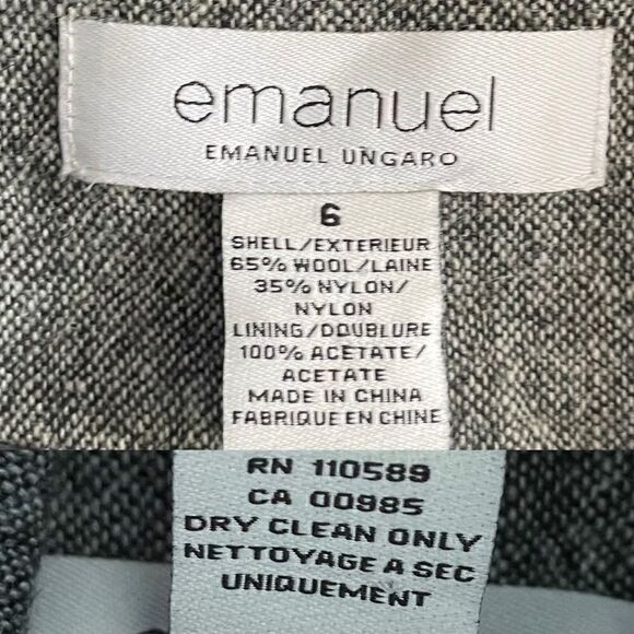 EMANUEL UNGARO Paris Cropped Wool Blazer Jacket 6 - Picture 11 of 11